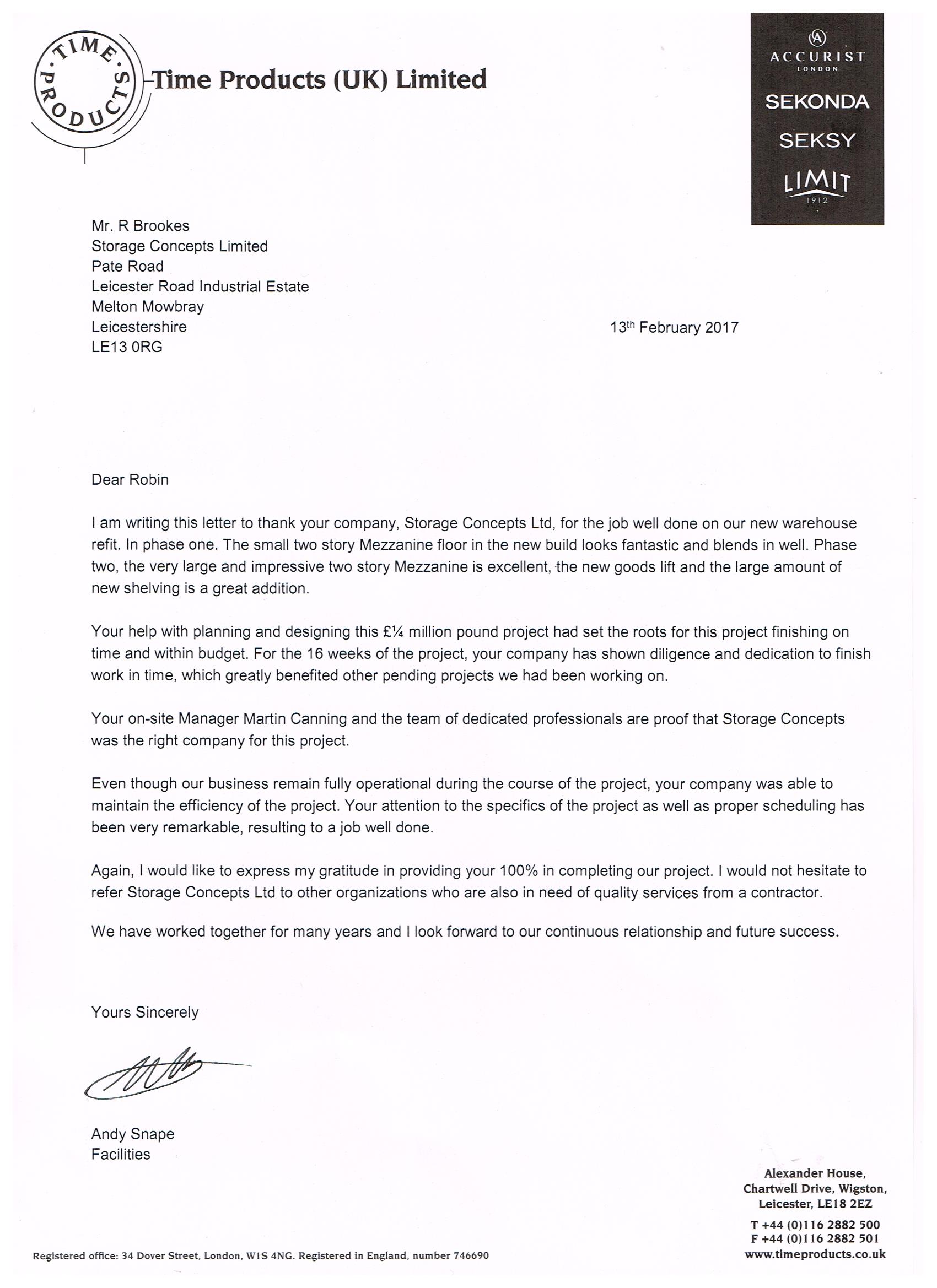 Letter Of Appreciation For A Job Well Done from storageconcepts.co.uk