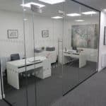 glass office partition walls