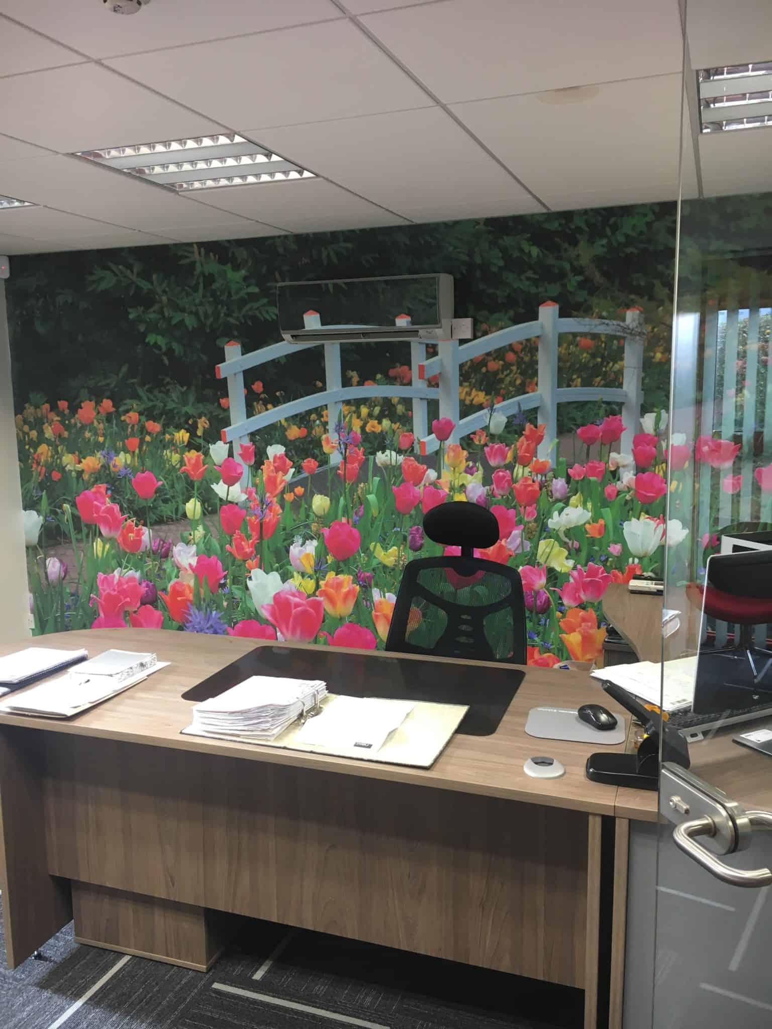 Cupboard Walling and Floral Mural installation